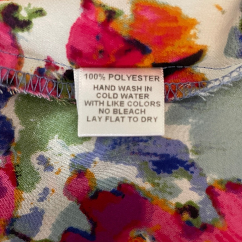 Gibson Womens Floral Watercolor Halter Top Sleeveless Blouse Multi Color Small - Picture 4 of 7